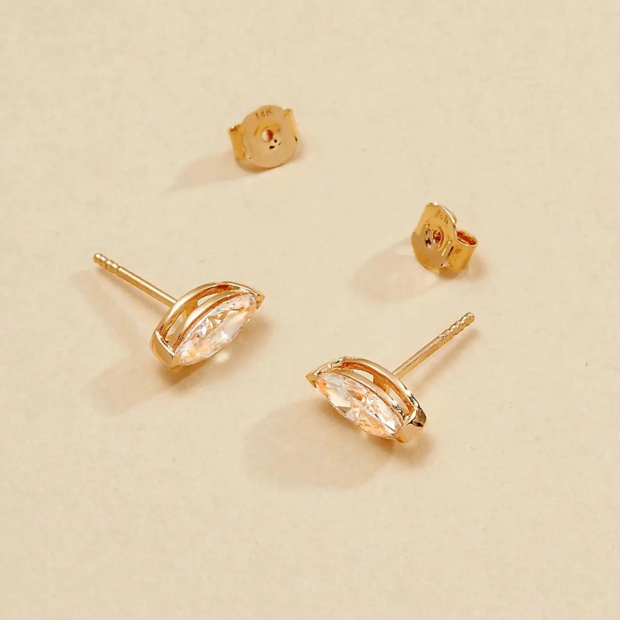 1.50 TCW Marquise Lab-Grown Diamond Stud Earrings Gold Unique Statement Jewelry