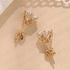 2.00 TCW Round Cut Moissanite Stud Earring With Tulip Set
