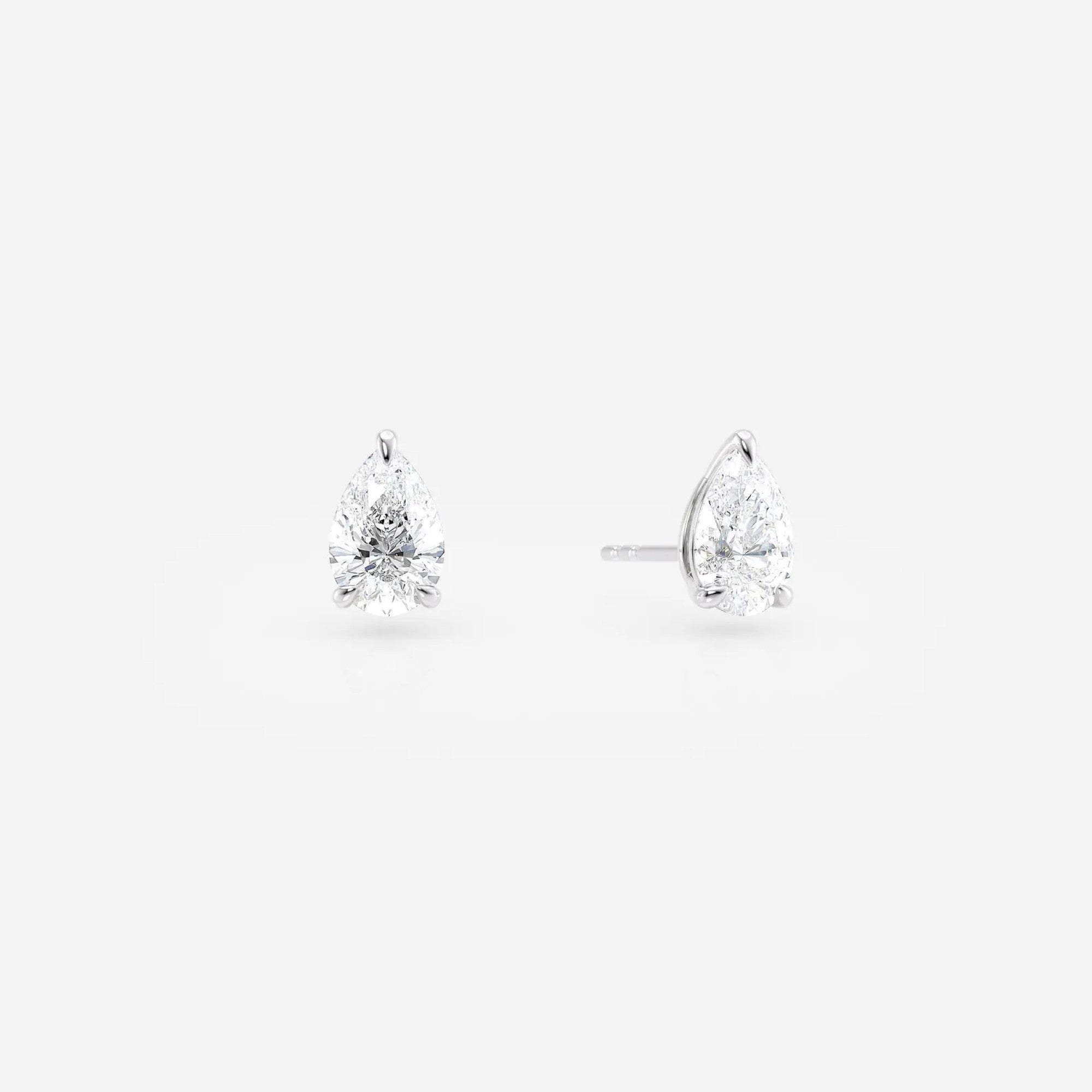 Dainty 2.00 TCW Pear Lab Diamond Stud Earrings Elegant Teardrop Design