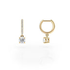 1.20 TCW Round Cut Moissanite Diamond Huggie Drop Earring