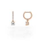 1.20 TCW Round Cut Moissanite Diamond Huggie Drop Earring