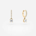 1.20 TCW Round Cut Moissanite Diamond Huggie Drop Earring