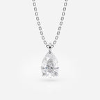 1.00 CT Pear Cut Lab-Grown Diamond Pendant Necklace Gold Solitaire Drop, IGI Certified