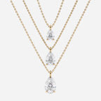 1.00 CT Pear Cut Lab-Grown Diamond Pendant Necklace Gold Solitaire Drop, IGI Certified