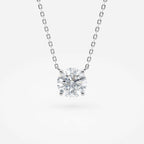 1.00 CT Round Moissanite Diamond Solitaire Necklace Gold Minimalist Pendant