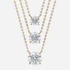 1.00 CT Round Moissanite Diamond Solitaire Necklace Gold Minimalist Pendant