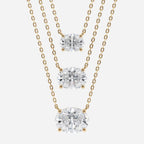 1.00 CT Oval Lab Grown Diamond Gold Necklace, Solitaire Pendant Dainty Gift for Her