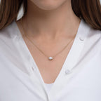 1.00 CT Oval Moissanite Diamond Gold Necklace, Solitaire Pendant Dainty Gift for Her