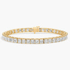 Princess Cut Lab Grown Diamond Tennis Bracelet, Elegant Gold Morden Jewellery