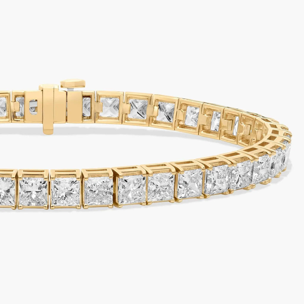 Princess Cut Moissanite Diamond Tennis Bracelet, Elegant Gold Morden Jewellery