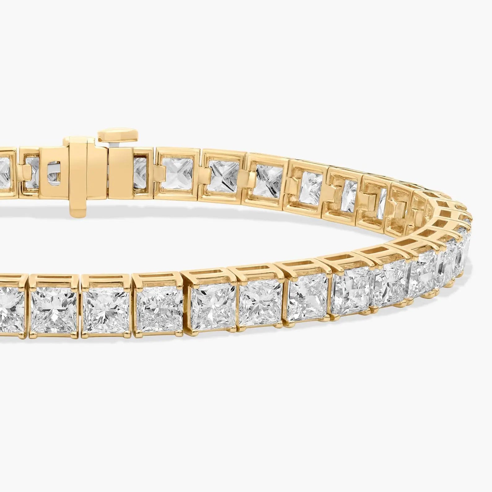 Princess Cut Moissanite Diamond Tennis Bracelet, Elegant Gold Morden Jewellery