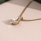 1.00 CT Pear Cut Lab-Grown Diamond Pendant Necklace Gold Solitaire Drop, IGI Certified
