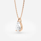 1.00 CT Pear Cut Moissanite Diamond Pendant Necklace Gold Solitaire Drop, IGI Certified