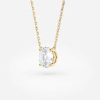 1.00 CT Round Lab Grown Diamond Solitaire Necklace Gold Minimalist Pendant