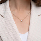 1.00 CT Round Moissanite Diamond Solitaire Necklace Gold Minimalist Pendant