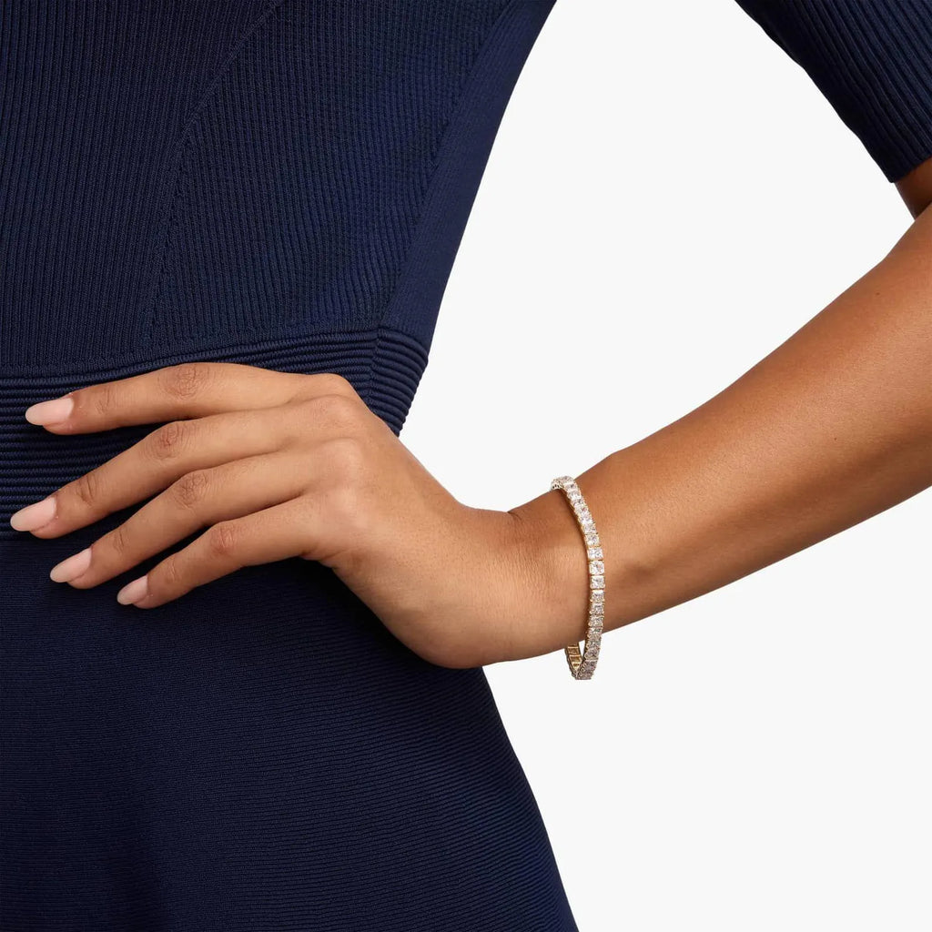 Princess Cut Moissanite Diamond Tennis Bracelet, Elegant Gold Morden Jewellery