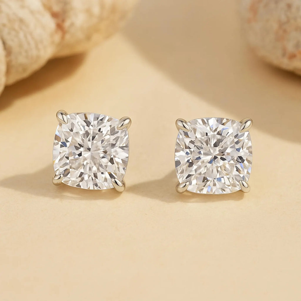 2.00 TCW Cushion Cut Lab Grown Stud Earring Classic Dailywear Jewellery