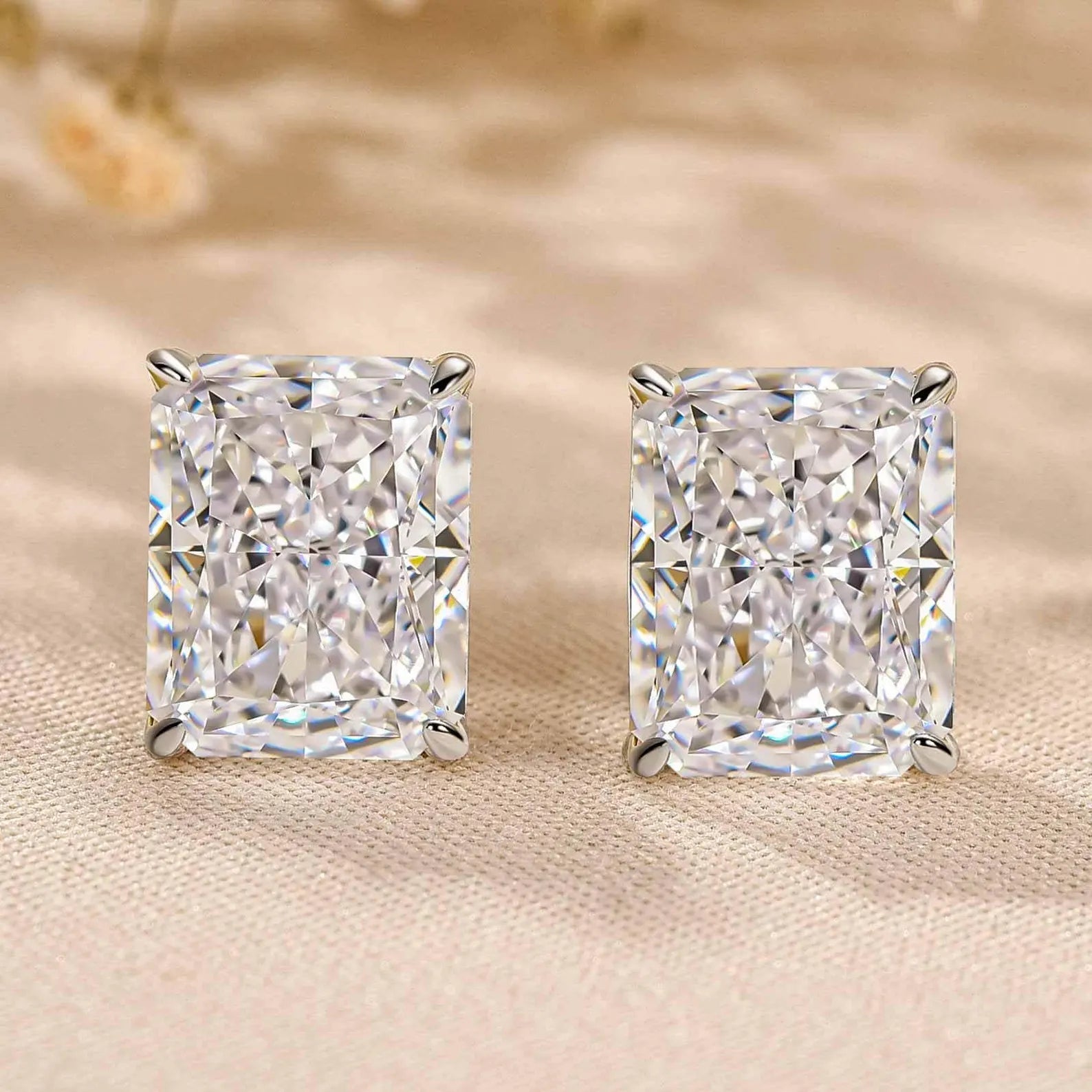 4.00 TCW Radiant Cut Lab Grown Diamond Stud Earring Classic Daily wear Jewellery