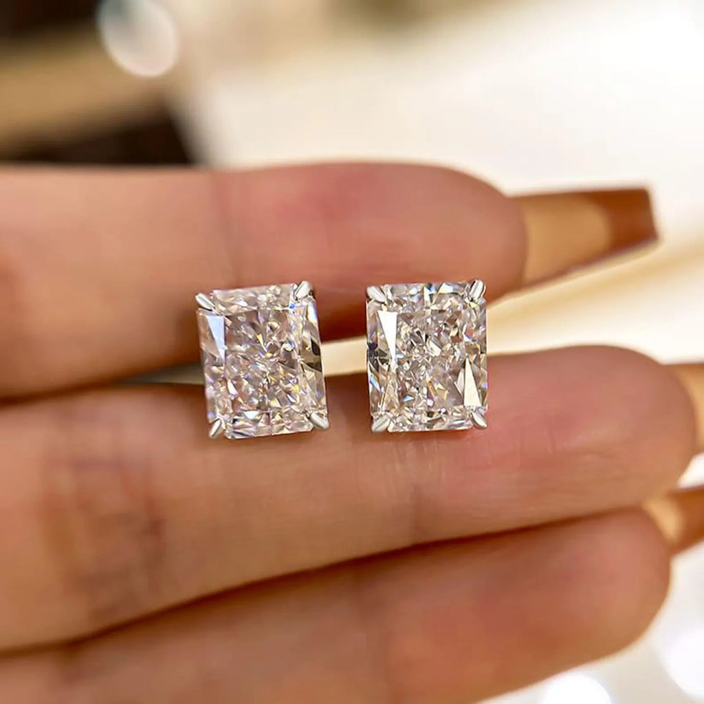 4.00 TCW Radiant Cut Lab Grown Diamond Stud Earring Classic Daily wear Jewellery
