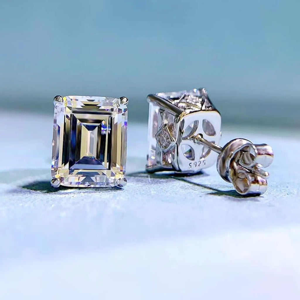 4.00 TCW Emerald Cut Moissanite Diamond Stud Earring for the Fine Forward