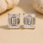4.00 TCW Emerald Cut Moissanite Diamond Stud Earring for the Fine Forward