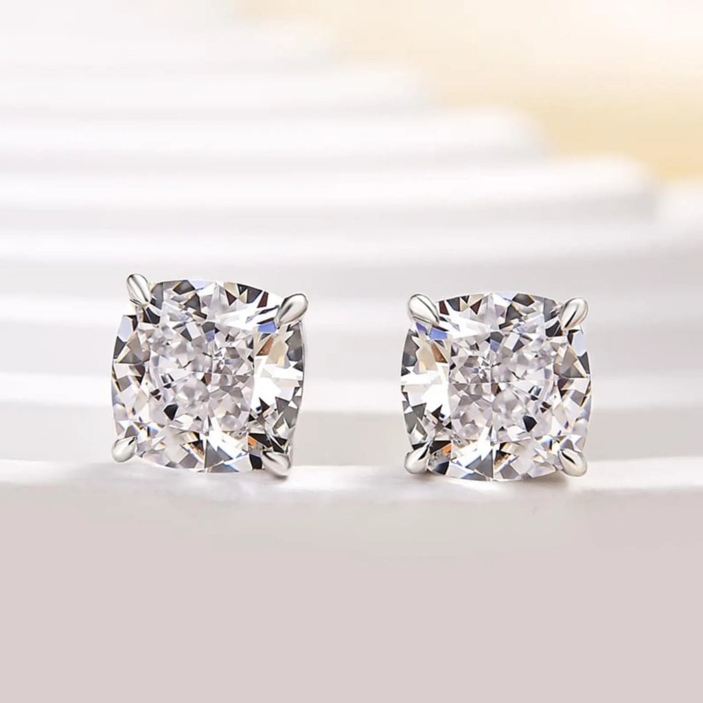 2.00 TCW Cushion Cut Lab Grown Stud Earring Classic Dailywear Jewellery