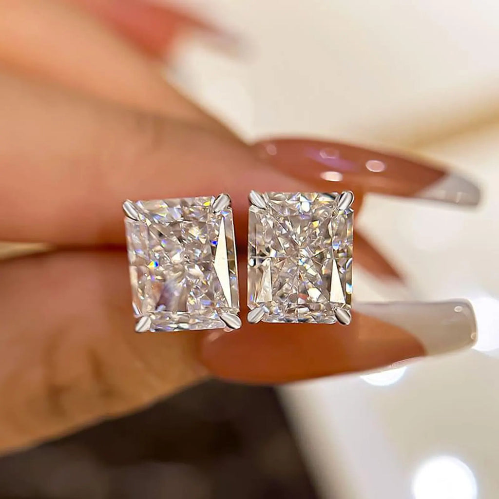 4.00 TCW Radiant Cut Lab Grown Diamond Stud Earring Classic Daily wear Jewellery