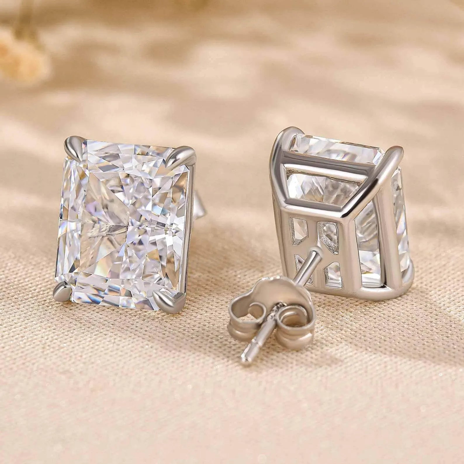 4.00 TCW Radiant Cut Lab Grown Diamond Stud Earring Classic Daily wear Jewellery