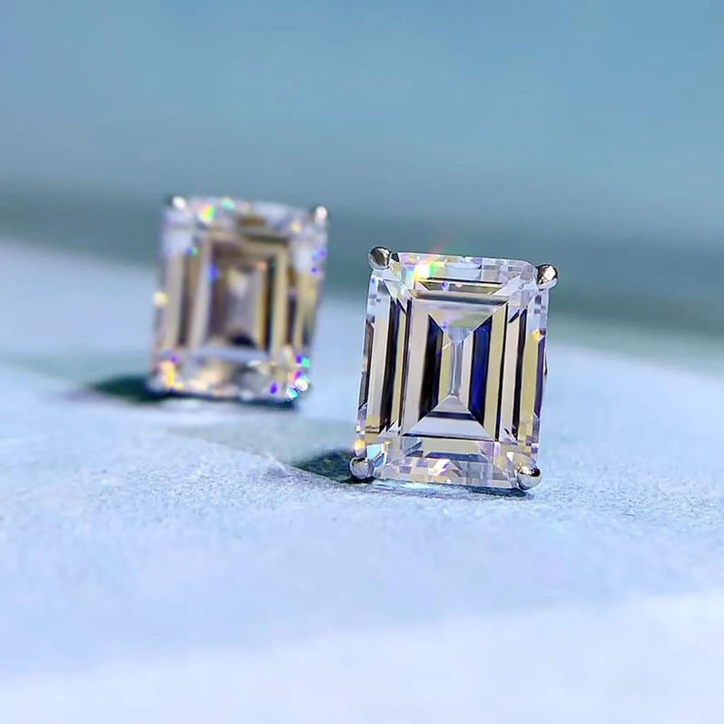 4.00 TCW Emerald Cut Lab Grown Diamond Stud Earring for the Fine Forward