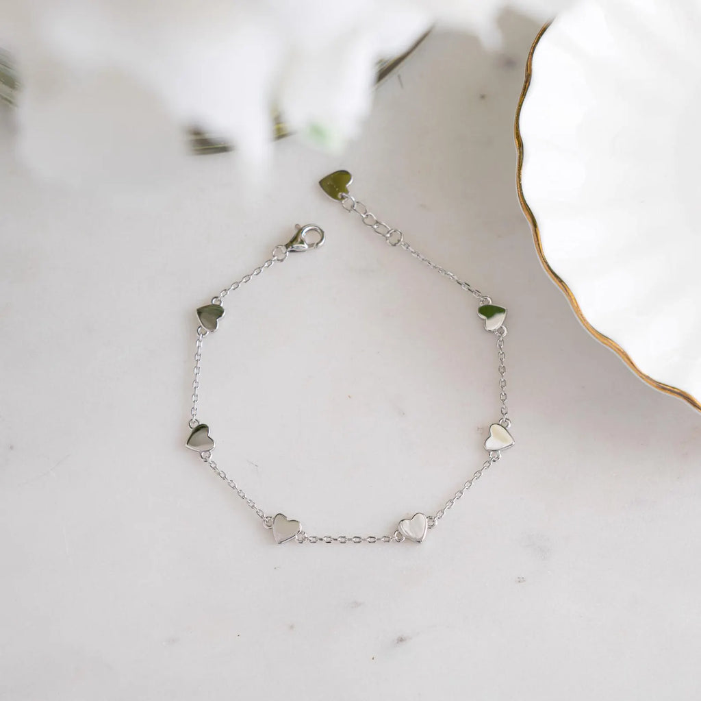 Heart Charm Bracelet, Minimalist Everyday Jewelry Gift for Her, Anniversary Birthday Valentine Present