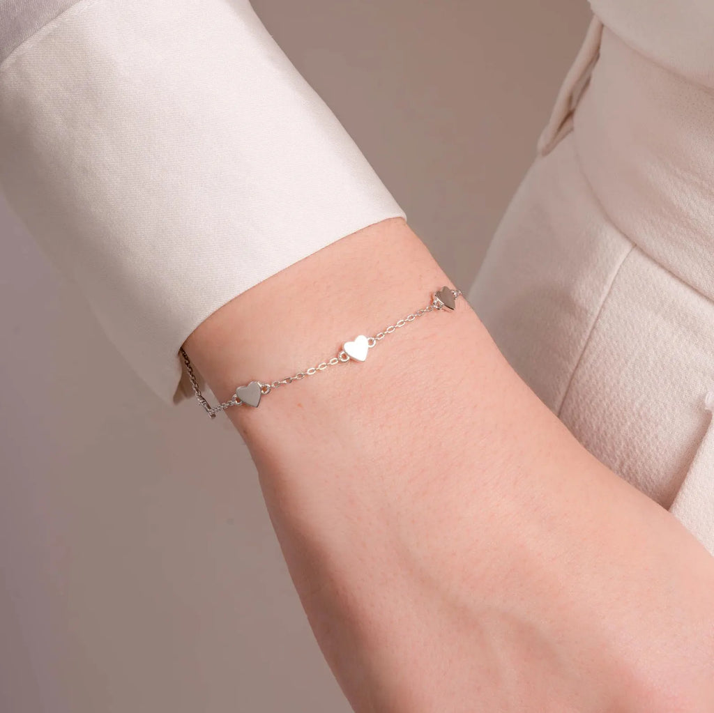 Heart Charm Bracelet, Minimalist Everyday Jewelry Gift for Her, Anniversary Birthday Valentine Present