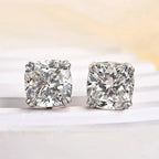 3.00 TCW Cushion Cut Lab Grown Stud Earring Double Claw Prong Morden Fine Jewellery