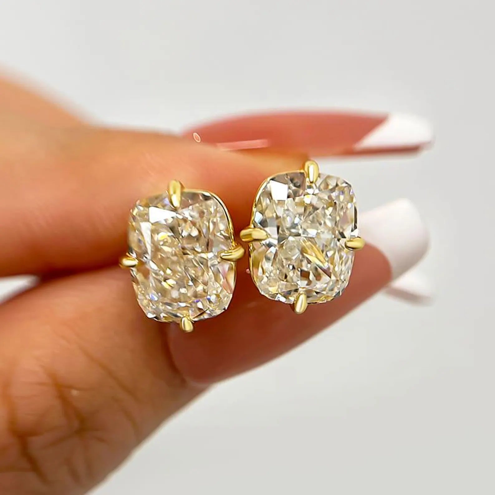 3.00 TCW Elongated Cushion Cut Lab Grown Diamond Stud Earring Modern Everyday Elegance