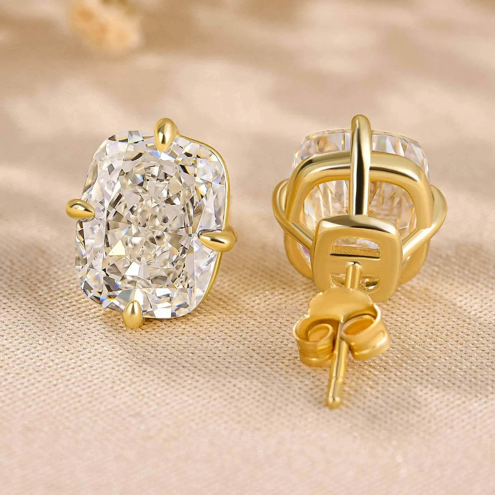 3.00 TCW Elongated Cushion Cut Lab Grown Diamond Stud Earring Modern Everyday Elegance