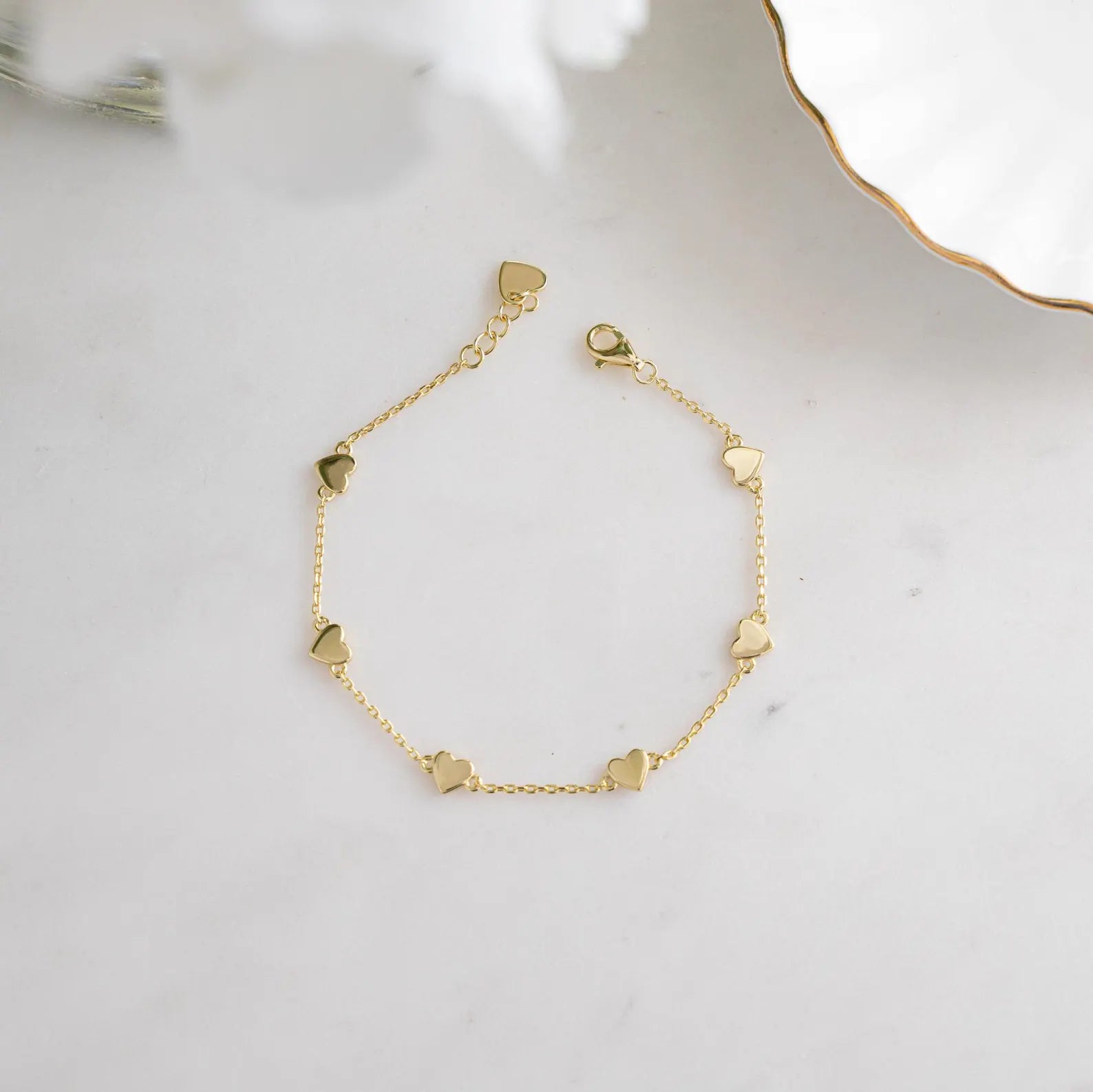 Heart Charm Bracelet, Minimalist Everyday Jewelry Gift for Her, Anniversary Birthday Valentine Present