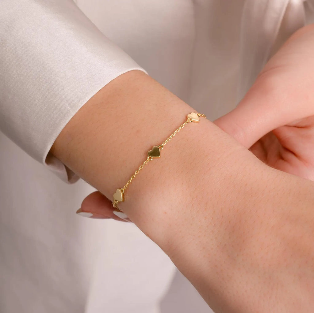 Heart Charm Bracelet, Minimalist Everyday Jewelry Gift for Her, Anniversary Birthday Valentine Present