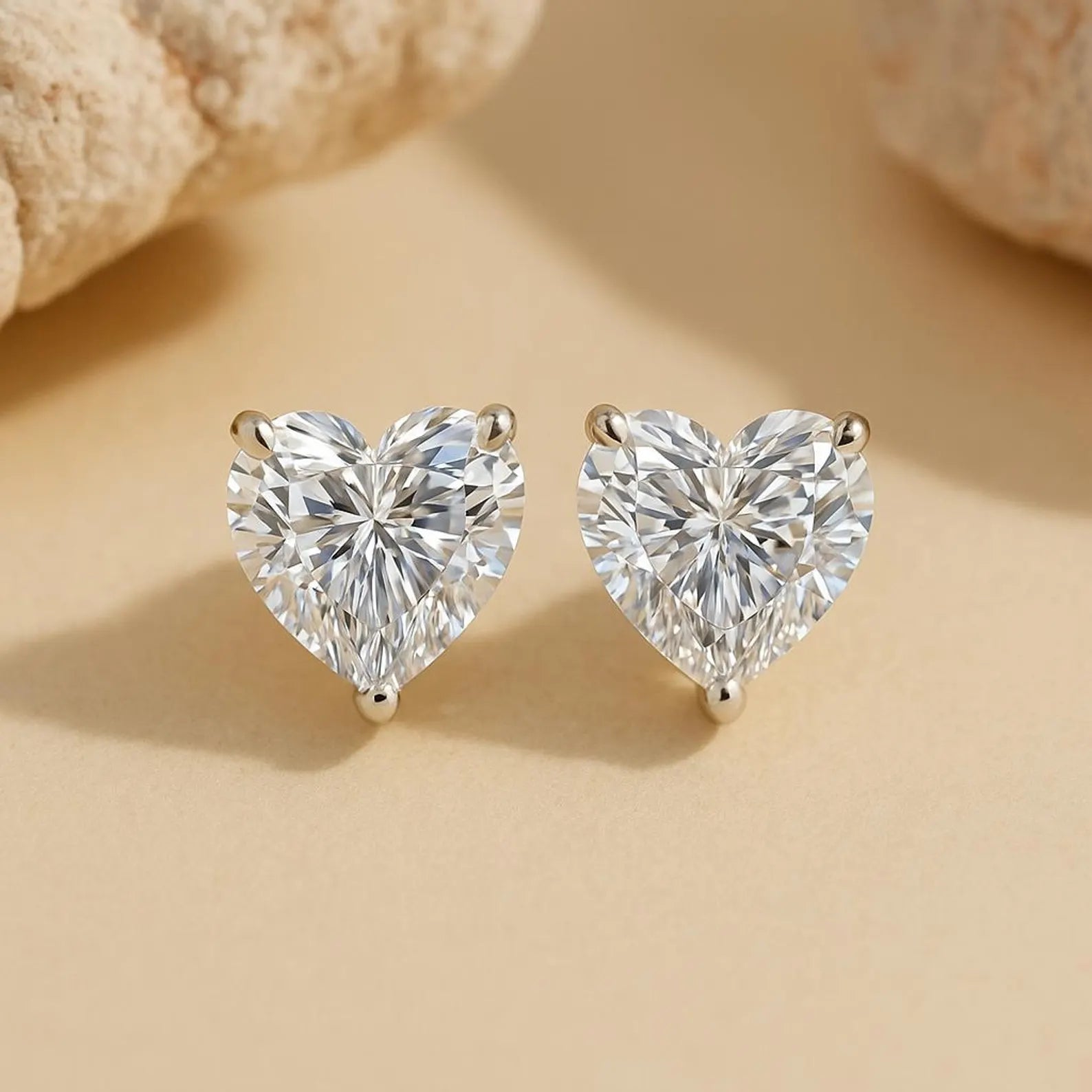 2.00 TCW Heart Cut Lab Grown Diamond Stud Earring For Love