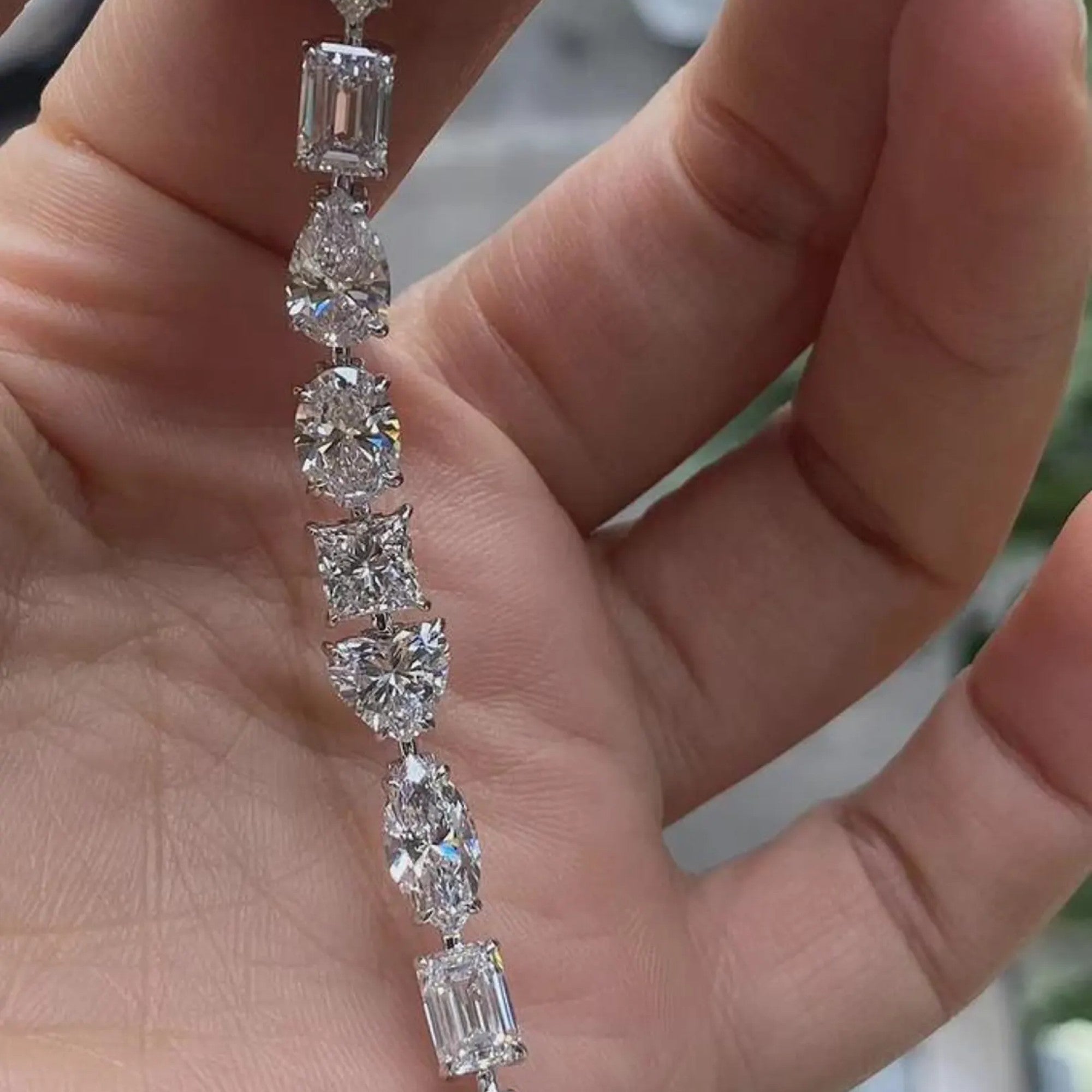 Multi Stone Moissanite Diamond Tennis Bracelet, Cocktail Diamond Modern Luxury Bracelet