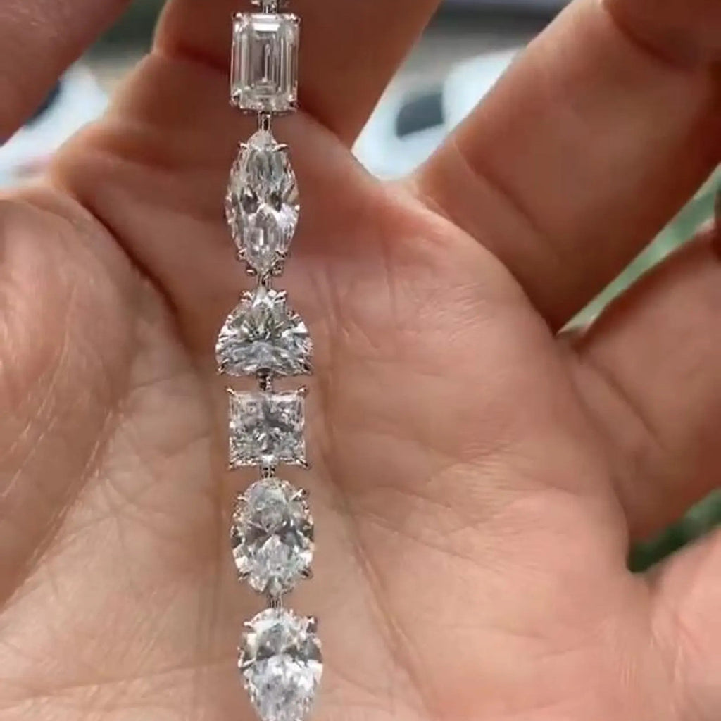 Multi Stone Moissanite Diamond Tennis Bracelet, Cocktail Diamond Modern Luxury Bracelet
