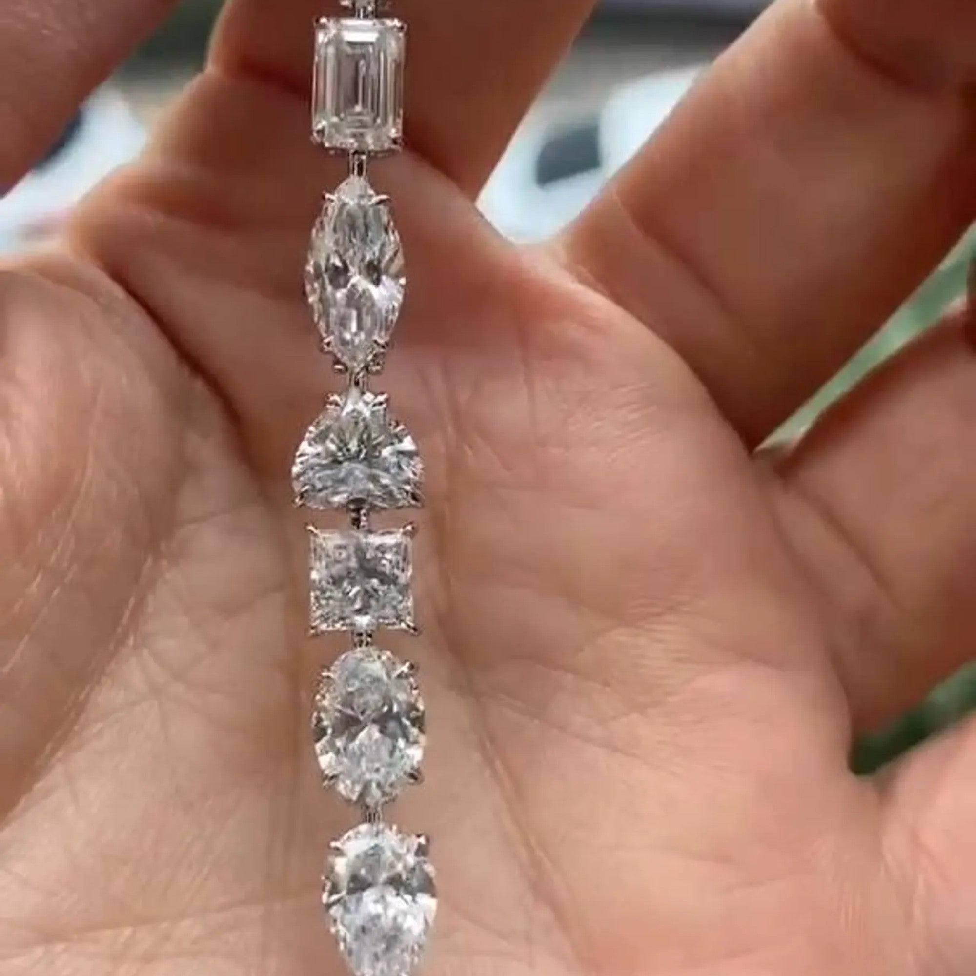 Multi Stone Moissanite Diamond Tennis Bracelet, Cocktail Diamond Modern Luxury Bracelet