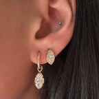 2.00 TCW Bezel Set Marquise Cut Moissanite Hoop Earring Timeless Jewellery