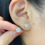 1.32 TCW Round Cut Moissanite Diamond Stud Earring Minimalist Morden Jewellery