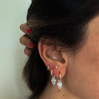 2.00 TCW Pear Moissanite Diamond Hoop Drop Earrings Elegant Bridal Jewelry