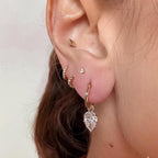 2.00 TCW Pear Lab Grown Diamond Hoop Drop Earrings Elegant Bridal Jewelry