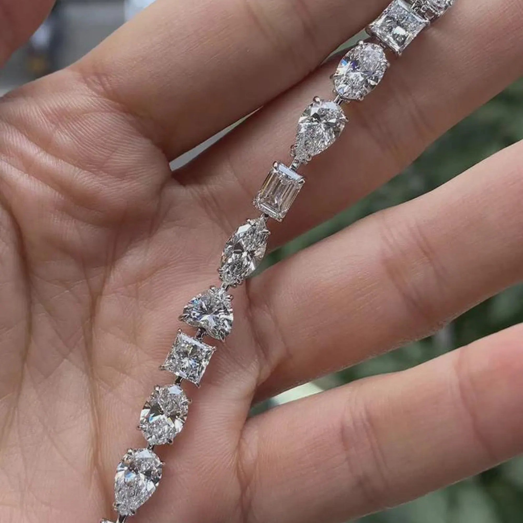 Multi Stone Lab Grown Diamond Tennis Bracelet, Cocktail Diamond Modern Luxury Bracelet