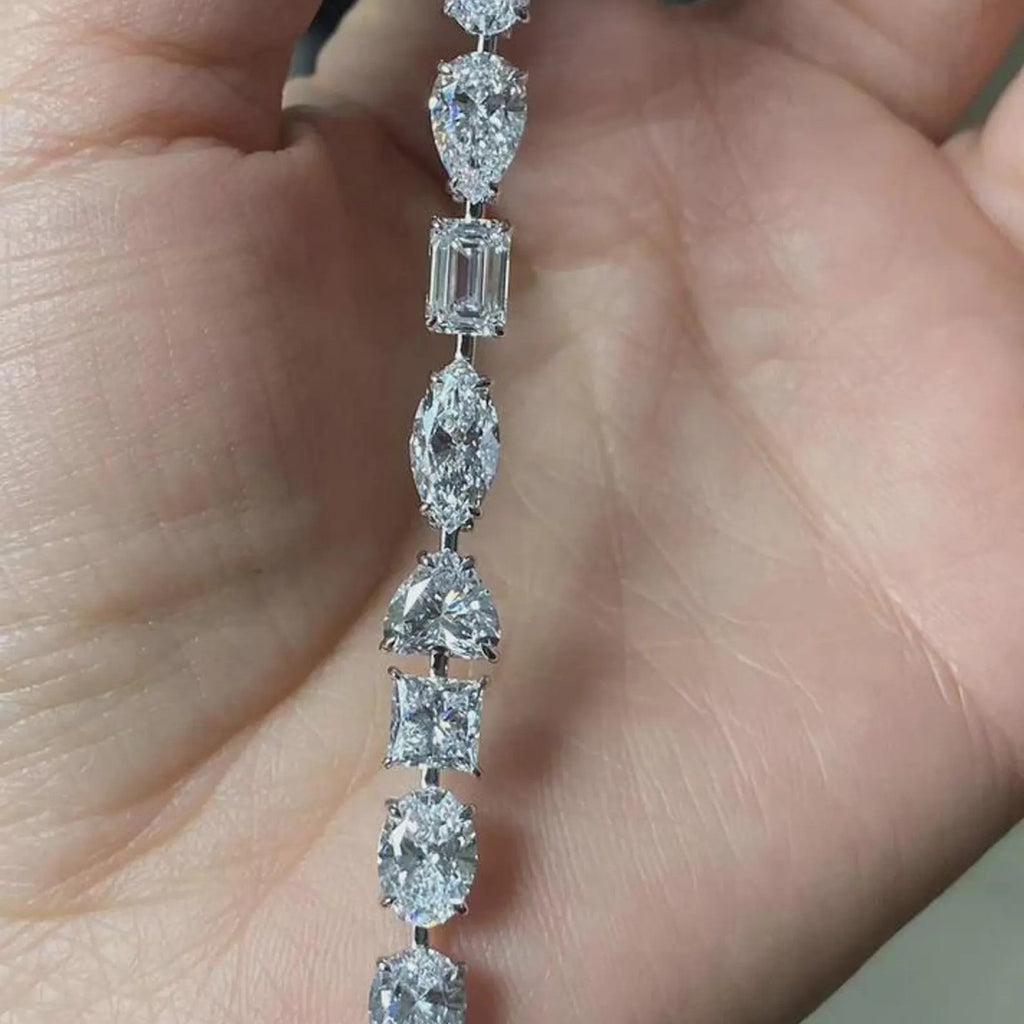 Multi Stone Moissanite Diamond Tennis Bracelet, Cocktail Diamond Modern Luxury Bracelet