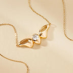 1.50 CT Round Cut Moissanite Diamond Necklace, Gold Modern Pendant Jewelry