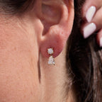 1.50 TCW Pear And Round Moissanite Diamond Drop Earring