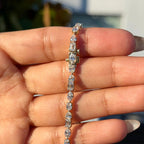 15.25 CT Luxury Moissanite Diamond Tennis Necklace Gold, Mixed Cut Statement Necklace, Bridal Jewelry, Anniversary Gift For Women