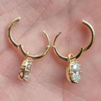 2.00 TCW Oval Cut Lab Grown Diamond Hoop Earring Eight Prong Unique Jewellery